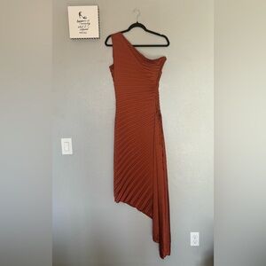 Kaei&Shi One Shoulder Satin Dresss